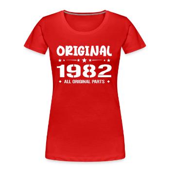 Né en 1982, Cadeau Anniversaire 1982 Original 1982 - T-shirt bio Premium Femme - rouge - Devant - Mia (176cm)