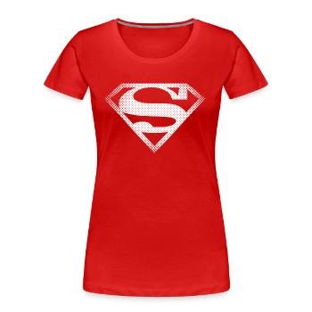 DC Comics Originals Batman Logo - T-shirt bio Premium Femme - rouge - Devant - Mia (176cm)