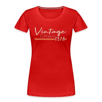 Vintage Original since 1978 Birthday Retro 1978 - Women's Premium Organic T-Shirt - red - Front - Mia (176cm)
