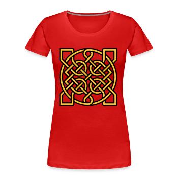 Knot pattern - Women's Premium Organic T-Shirt - red - Front - Mia (176cm)