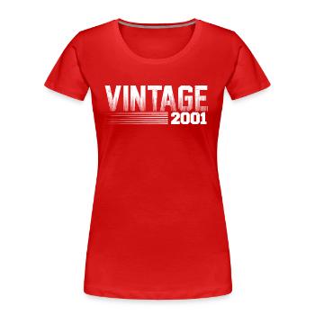 Vintage 2001 Birthday Retro 2001 - Women's Premium Organic T-Shirt - red - Front - Mia (176cm)
