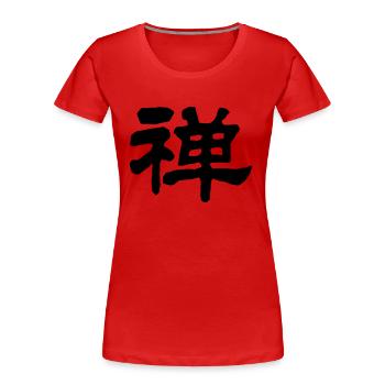 Chinesische Worte: Zen - Frauen Premium Bio T-Shirt - Rot - Vorne - Mia (176cm)