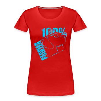 GERMAN POINTER 100 - Frauen Premium Bio T-Shirt - Rot - Vorne - Mia (176cm)