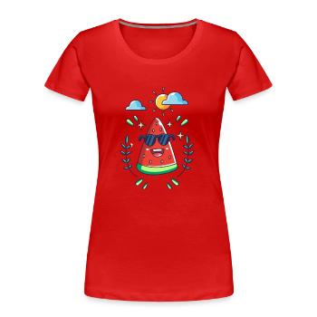 summer - Women's Premium Organic T-Shirt - red - Front - Mia (176cm)