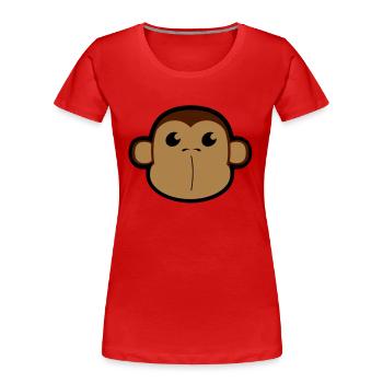Visage, Shimpanse, singe, tête de singe 3 c - T-shirt bio Premium Femme - rouge - Devant - Mia (176cm)