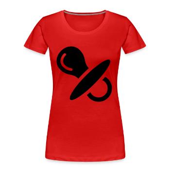 Schnuller, nuckel, baby, brust, schlafen - Frauen Premium Bio T-Shirt - Rot - Vorne - Mia (176cm)