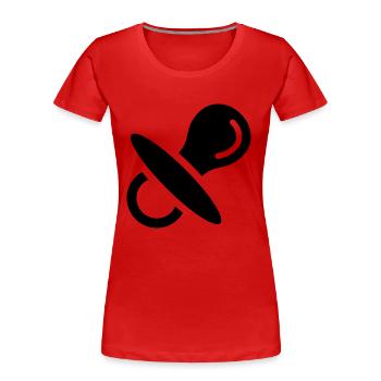 Schnuller, nuckel, baby, brust, schlafen 2 - Frauen Premium Bio T-Shirt - Rot - Vorne - Mia (176cm)