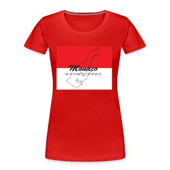 Monaco - Stadtstaat mit GPS & Flagge - Frauen Premium Bio T-Shirt - Rot - Vorne - Mia (176cm)