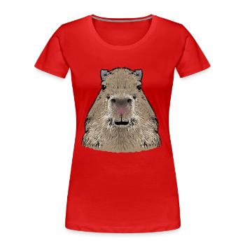 Capybara Nagetier - Frauen Premium Bio T-Shirt - Rot - Vorne - Mia (176cm)