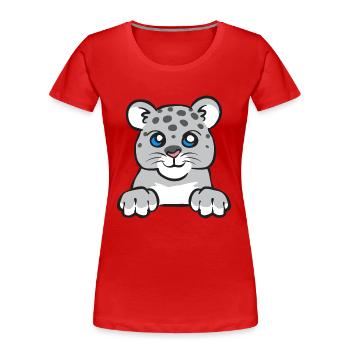 Snow leopard - Women's Premium Organic T-Shirt - red - Front - Mia (176cm)