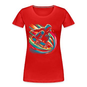 Skateur - T-shirt bio Premium Femme - rouge - Devant - Mia (176cm)