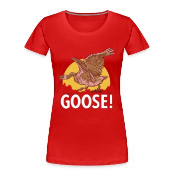 Gans Gänse Goose Vintage Silly Goose Sprüche - Frauen Premium Bio T-Shirt - Rot - Vorne - Mia (176cm)