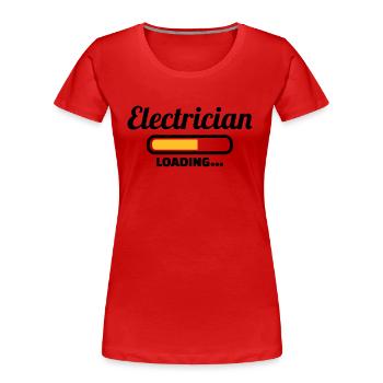 Electrician - Women's Premium Organic T-Shirt - red - Front - Mia (176cm)
