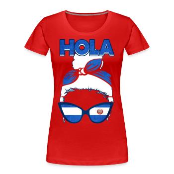El Salvador Frau - Frauen Premium Bio T-Shirt - Rot - Vorne - Mia (176cm)