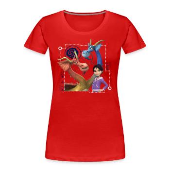 Dragons – Die 9 Welten Jun Wong Mit Wu & Wei - Frauen Premium Bio T-Shirt - Rot - Vorne - Mia (176cm)