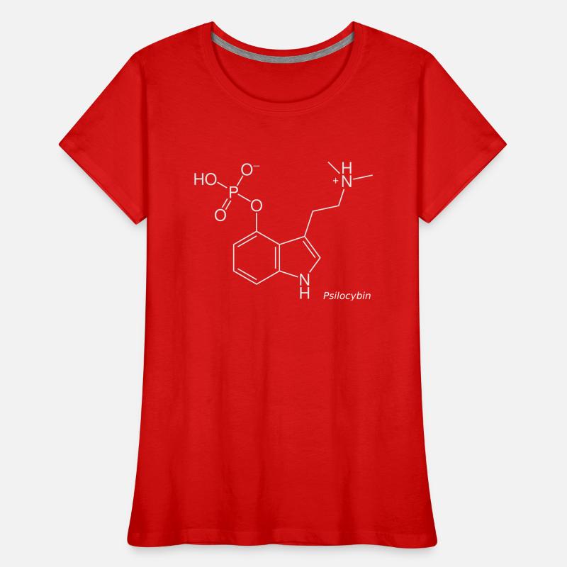 Psilocybin Molecule - White with Name Women's Premium Organic T-Shirt