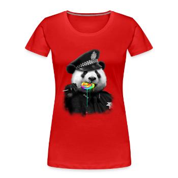 LOLLYPOP COP - Frauen Premium Bio T-Shirt - Rot - Vorne - Mia (176cm)