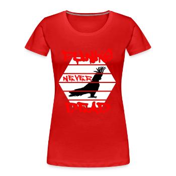Punkrock Papagei mit Irokese rockt gegen Rechts - Frauen Premium Bio T-Shirt - Rot - Vorne - Mia (176cm)