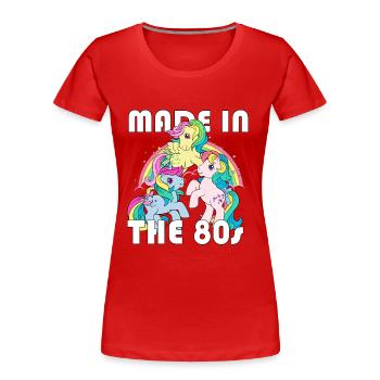 My Little Pony Retro Made In The 80's - Frauen Premium Bio T-Shirt - Rot - Vorne - Mia (176cm)