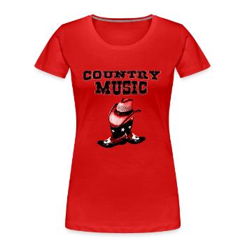 country music - Frauen Premium Bio T-Shirt - Rot - Vorne - Mia (176cm)