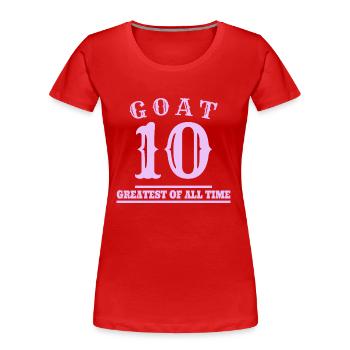 10 ZIEGEN - Frauen Premium Bio T-Shirt - Rot - Vorne - Mia (176cm)