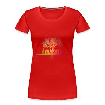 blurred city - T-shirt bio Premium Femme - rouge - Devant - Mia (176cm)
