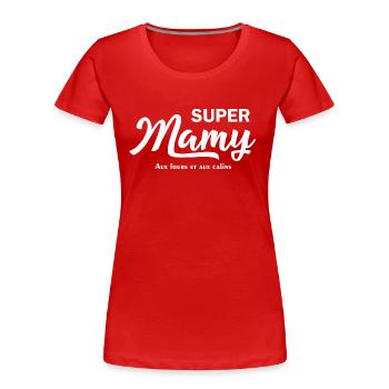 Mamy - T-shirt bio Premium Femme - rouge - Devant - Mia (176cm)