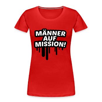 L'équipe hommes sur un équipage de la mission, JGA - T-shirt bio Premium Femme - rouge - Devant - Mia (176cm)