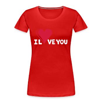 I LOVE YOU - Frauen Premium Bio T-Shirt - Rot - Vorne - Mia (176cm)