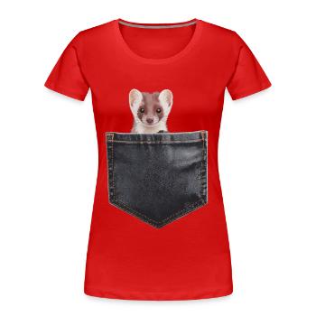 Wiesel - Frauen Premium Bio T-Shirt - Rot - Vorne - Mia (176cm)