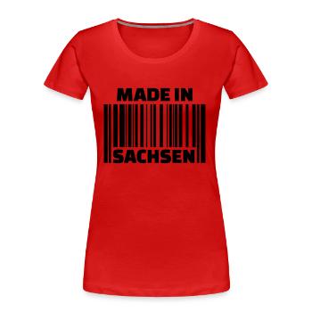 Sachsen - Frauen Premium Bio T-Shirt - Rot - Vorne - Mia (176cm)