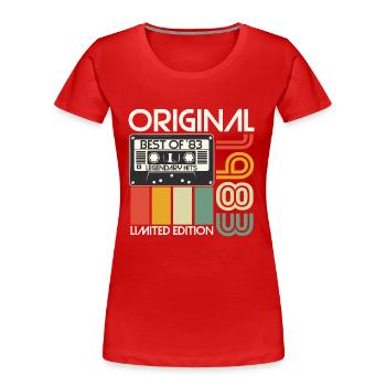 Original 1983 vintage vintage birthday retro - Women's Premium Organic T-Shirt - red - Front - Mia (176cm)