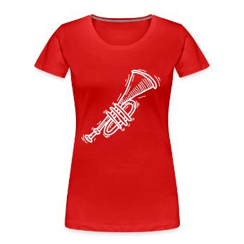 Trumpet - Women's Premium Organic T-Shirt - red - Front - Mia (176cm)