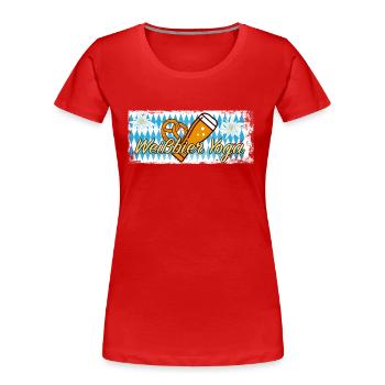 Bier - Weißbier Yoga Retro Vintage Sonnenuntergang - Frauen Premium Bio T-Shirt - Rot - Vorne - Mia (176cm)
