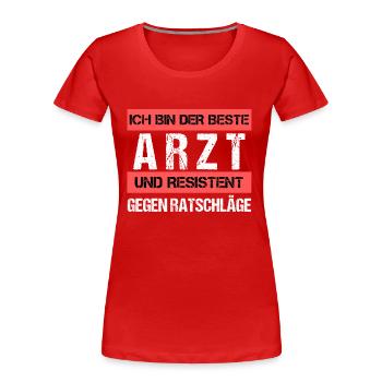 Resistant Doctor - Women's Premium Organic T-Shirt - red - Front - Mia (176cm)