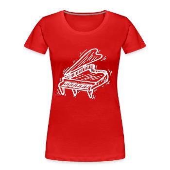Piano Musicien - T-shirt bio Premium Femme - rouge - Devant - Mia (176cm)