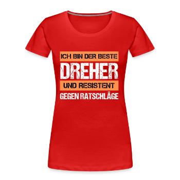 Resistenter Dreher - Frauen Premium Bio T-Shirt - Rot - Vorne - Mia (176cm)