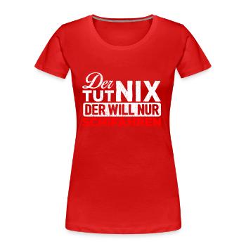 Schifahrer Skifahrer Ski Skiläufer Schifahren - Frauen Premium Bio T-Shirt - Rot - Vorne - Mia (176cm)