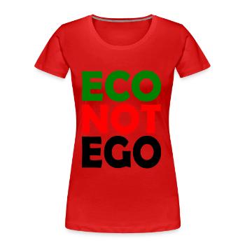Eco not ego - Frauen Premium Bio T-Shirt - Rot - Vorne - Mia (176cm)