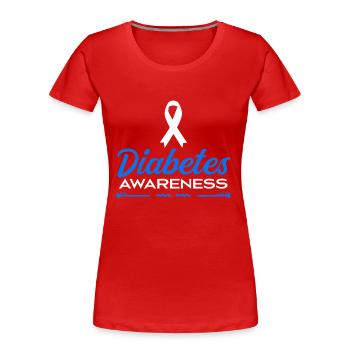 Diabetes awareness - Women's Premium Organic T-Shirt - red - Front - Mia (176cm)