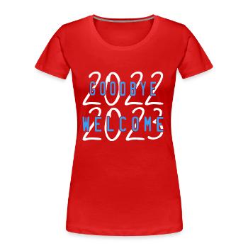 Willkommen 2023 - Frauen Premium Bio T-Shirt - Rot - Vorne - Mia (176cm)