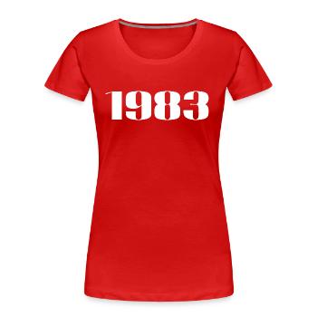 1983 - Cadeau né en 1983 - T-shirt bio Premium Femme - rouge - Devant - Mia (176cm)