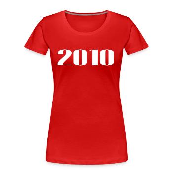 2010 - Cadeau né en 2010 - T-shirt bio Premium Femme - rouge - Devant - Mia (176cm)