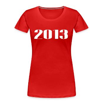 2013 - Cadeau né en 2013 - T-shirt bio Premium Femme - rouge - Devant - Mia (176cm)