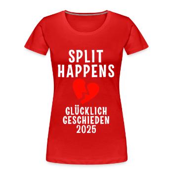 Glücklich geschieden 2025 Scheidung - Frauen Premium Bio T-Shirt - Rot - Vorne - Mia (176cm)