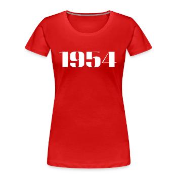 1954 - Cadeau né en 1954 - T-shirt bio Premium Femme - rouge - Devant - Mia (176cm)