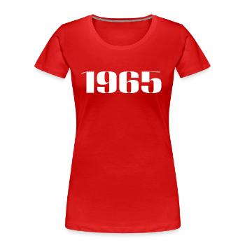 1965 - Cadeau né en 1965 - T-shirt bio Premium Femme - rouge - Devant - Mia (176cm)