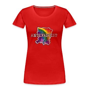 Rainbow of Antifa - Women's Premium Organic T-Shirt - red - Front - Mia (176cm)