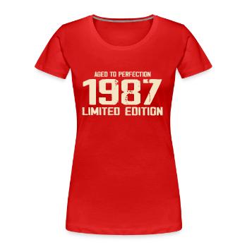 1987 Edition limitée 1987 Anniversaire 1987 Rétro - T-shirt bio Premium Femme - rouge - Devant - Mia (176cm)