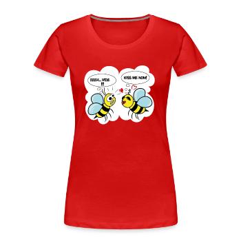 Abeille comique - T-shirt bio Premium Femme - rouge - Devant - Mia (176cm)